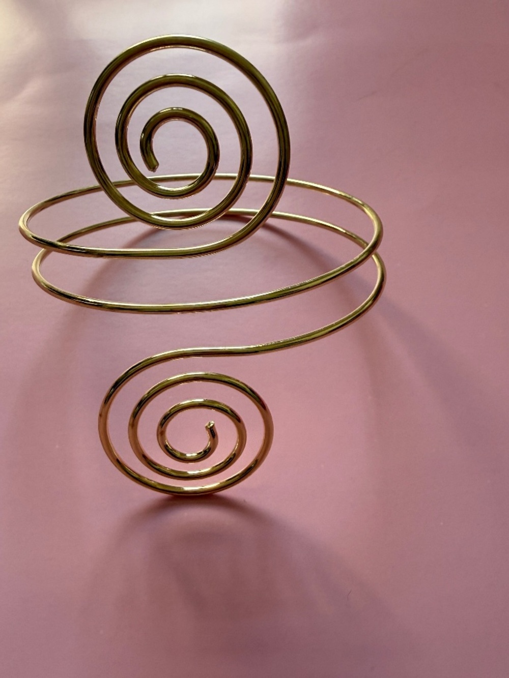Gold Spiral Arm Cuff / Bicep Bracelet Statement Jewelry